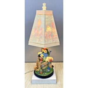 Vintage Wheelbarrow Flower Garden Lamp Plastic Celluloid Etched or Cutouts Shade